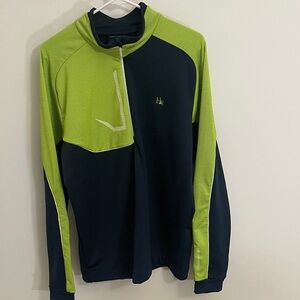 Galvin Green Men's Navy and Neon Green Athletic Jacket